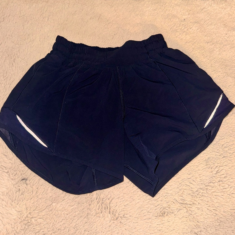 Navy Blue Lululemon Hotty Hot shorts
